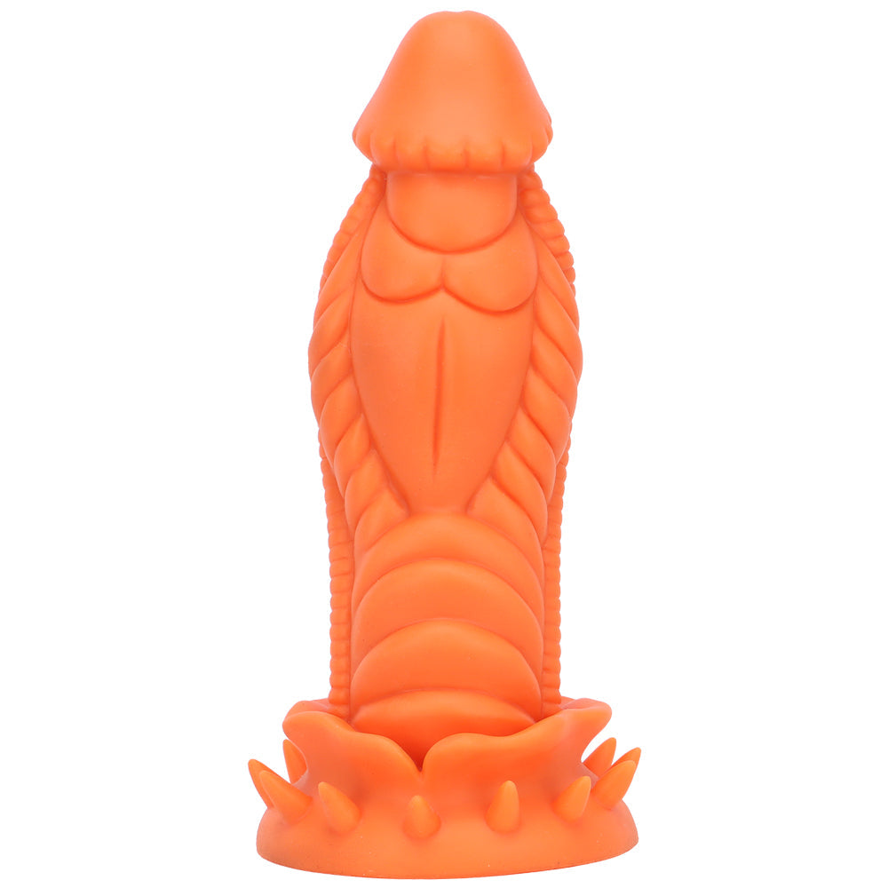 Gode Fantaisie Dragon Orange Épineux en Silicone