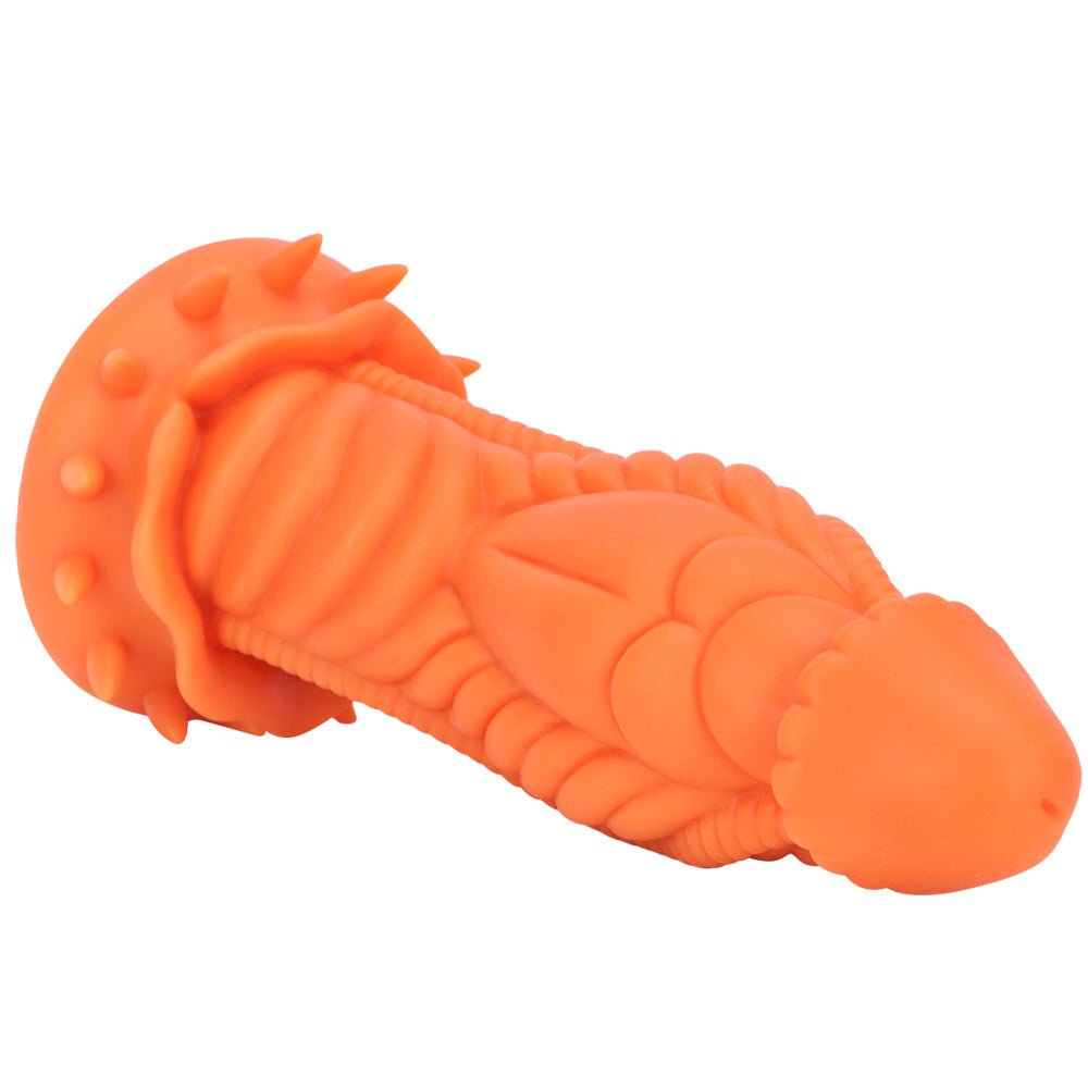 Gode Fantaisie Dragon Orange Épineux en Silicone