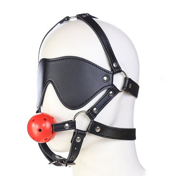 Bâillon Boule BDSM avec Masque Noir