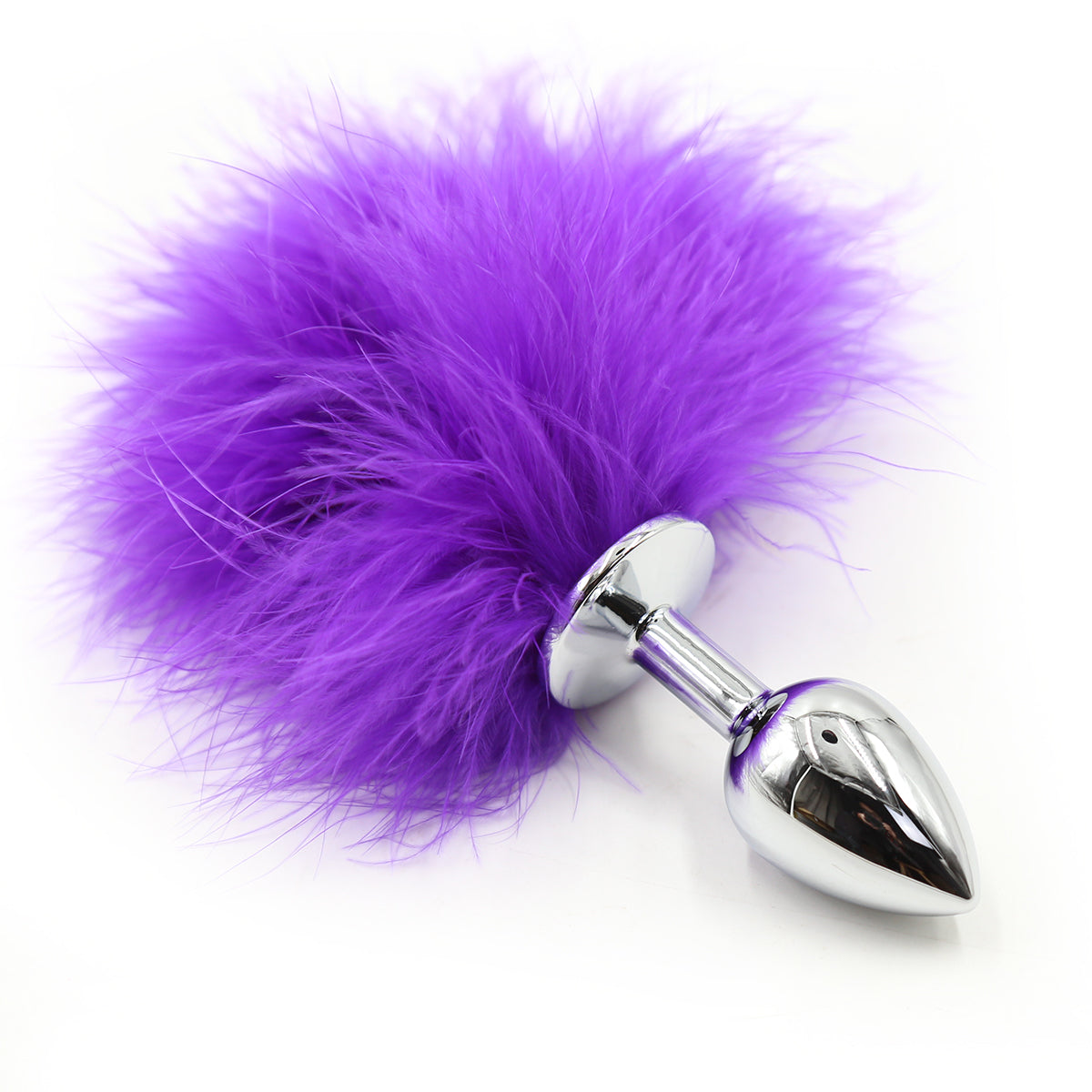 Petit Plug Anal Queue de Lapin en Métal avec Fourrure