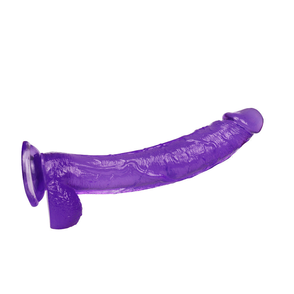 31 CM Violet Courbé Réaliste Gode Jelly