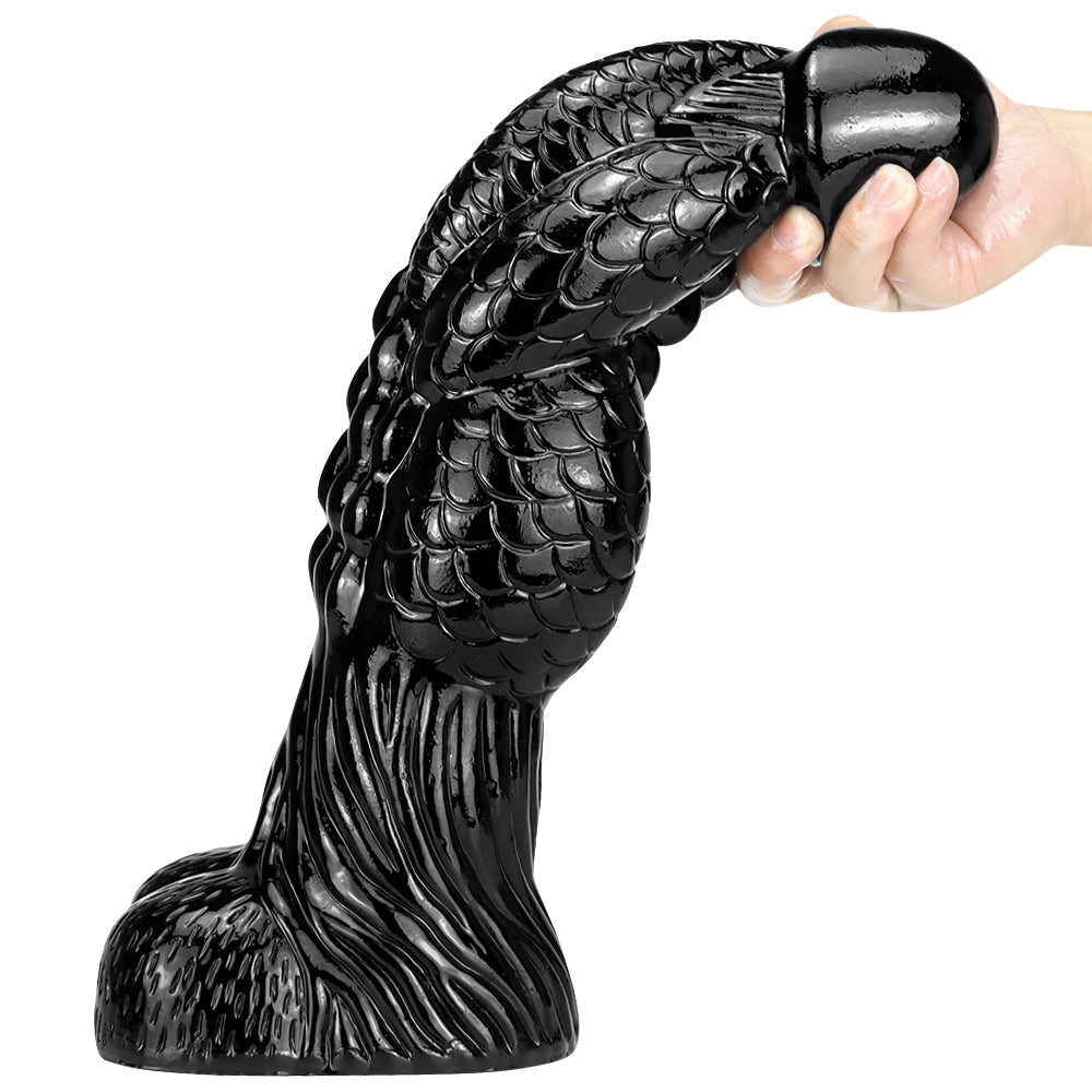 Gode Geant Dragon Noir De 37 CM De Long
