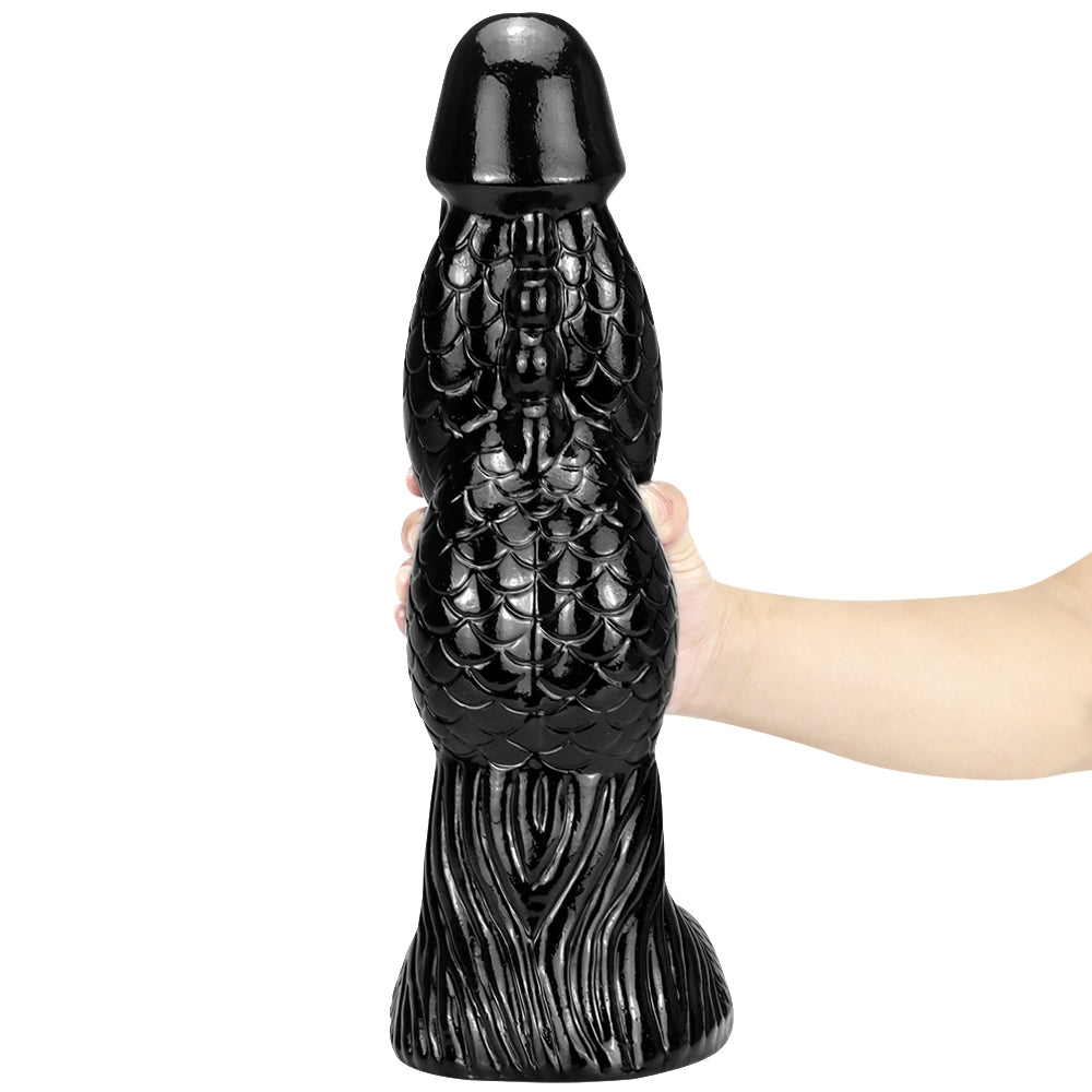 Gode Geant Dragon Noir De 37 CM De Long