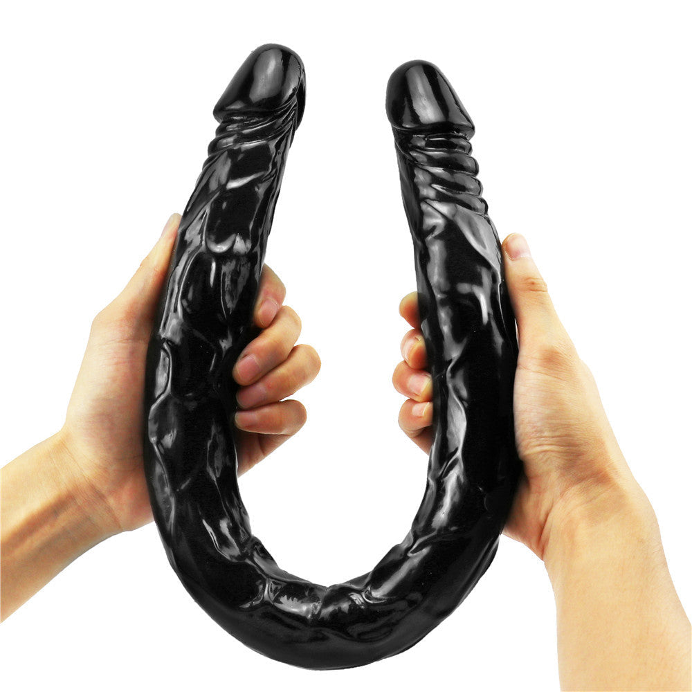 55 CM Long Noir Double Gode Lesbienne