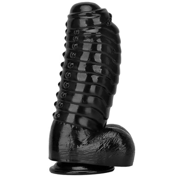 34 cm Noir Géant Texturé Gode Monstre