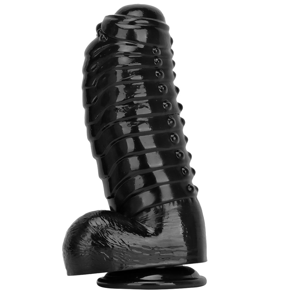 34 cm Noir Géant Texturé Gode Monstre
