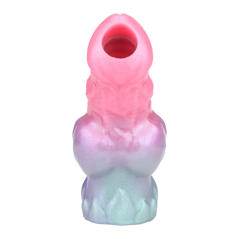 Ouvertes Souple Silicone Gaine à Pénis Fantasy avec Nœud Canin
