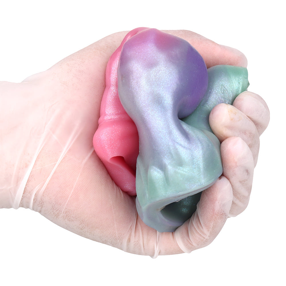 Ouvertes Souple Silicone Gaine à Pénis Fantasy avec Nœud Canin