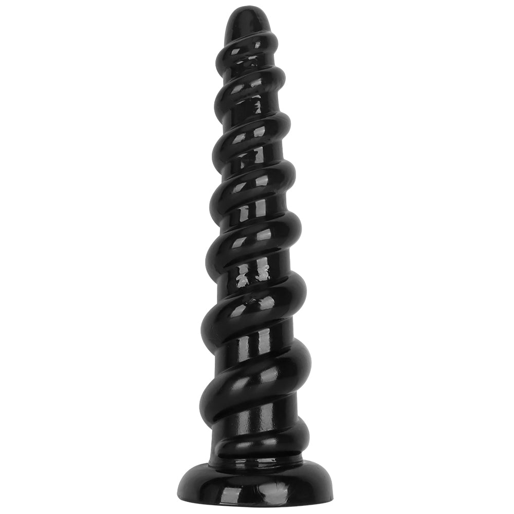 33.5 CM Noir Nervuré Ventouse Gode Gros