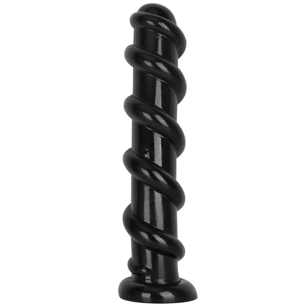 33.5 CM Noir Nervuré Ventouse Gode Gros