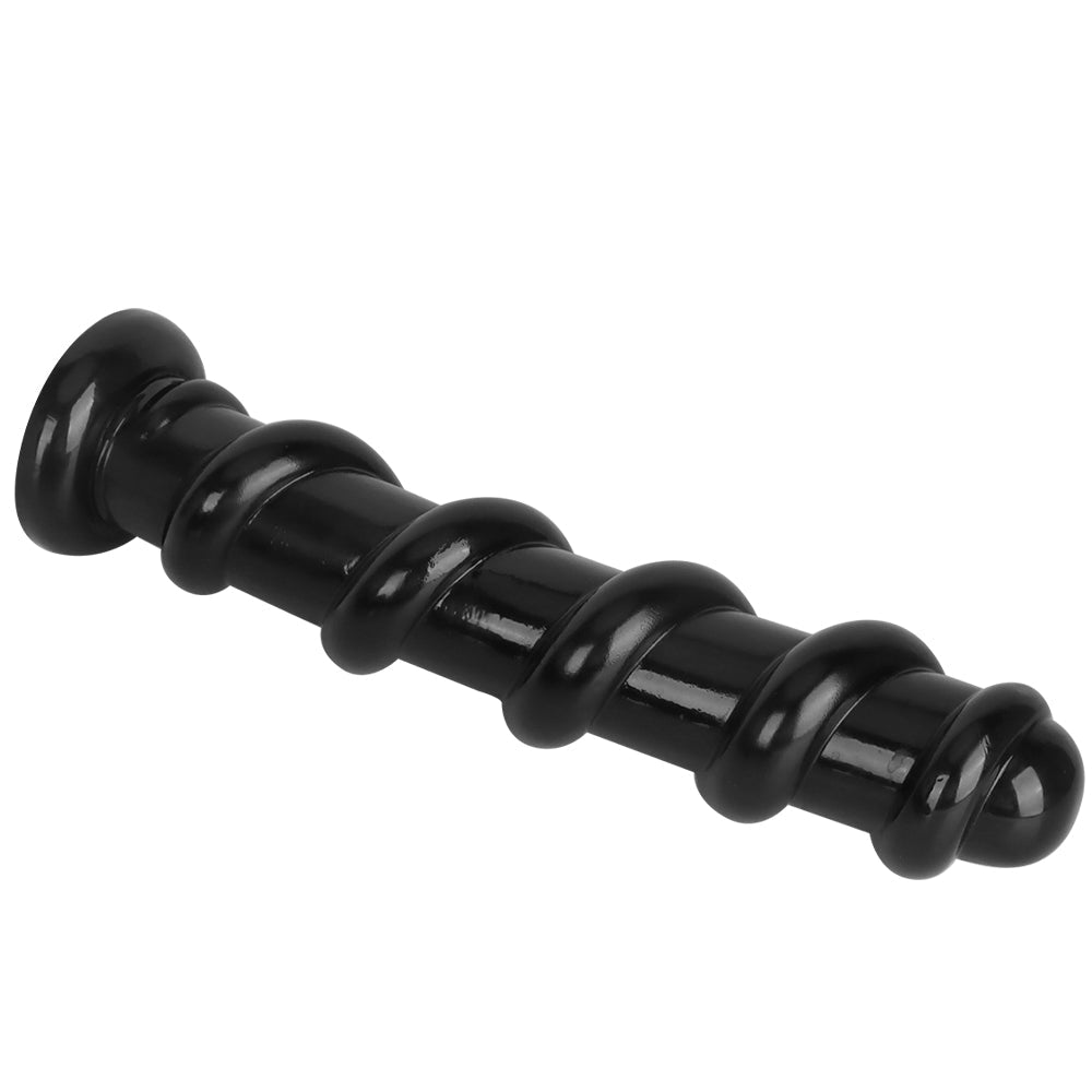 33.5 CM Noir Nervuré Ventouse Gode Gros