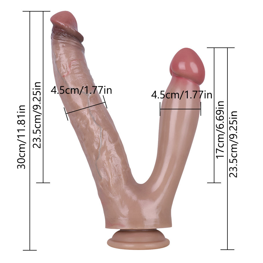 Gode Double Pénétration Réaliste 30 cm en Silicone