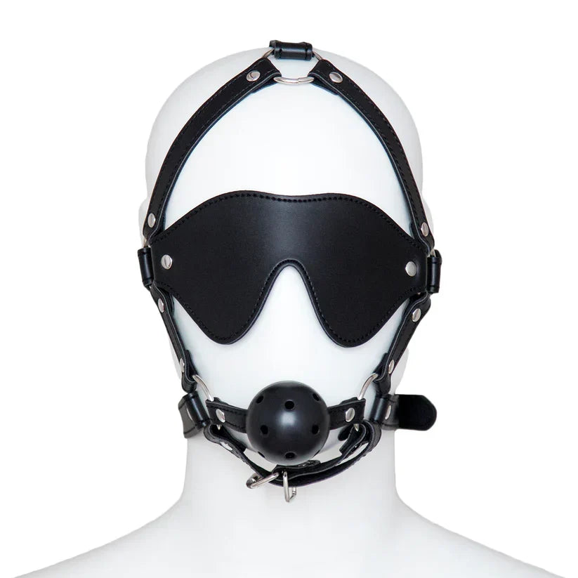 Bâillon Boule BDSM avec Masque Noir