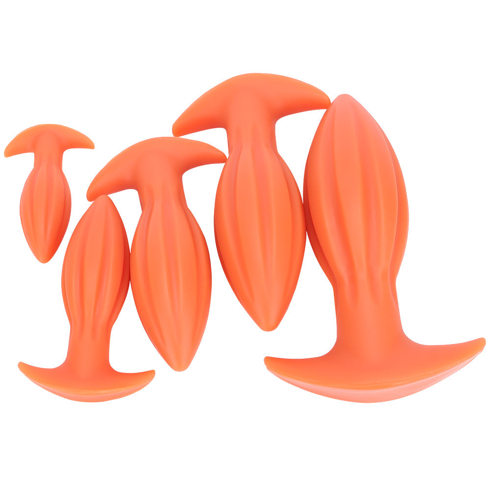 Gros Plug Anal Kit Nervuré En Silicone