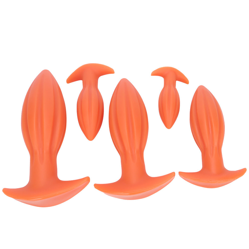 Gros Plug Anal Kit Nervuré En Silicone