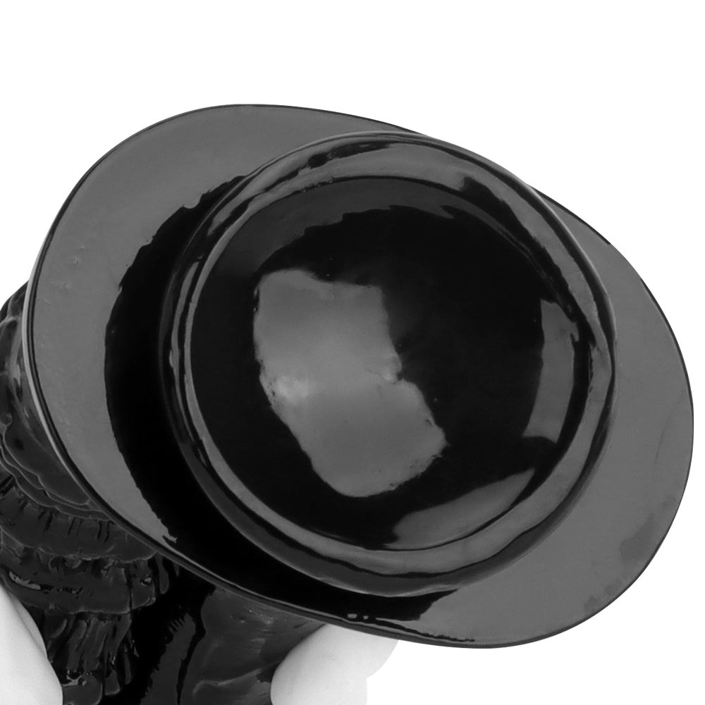 Noir Nervuré Ventouse Gode Double Penetration