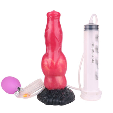 Gode Ejaculateur fantaisie Rouge En Silicone Avec 21.5cm
