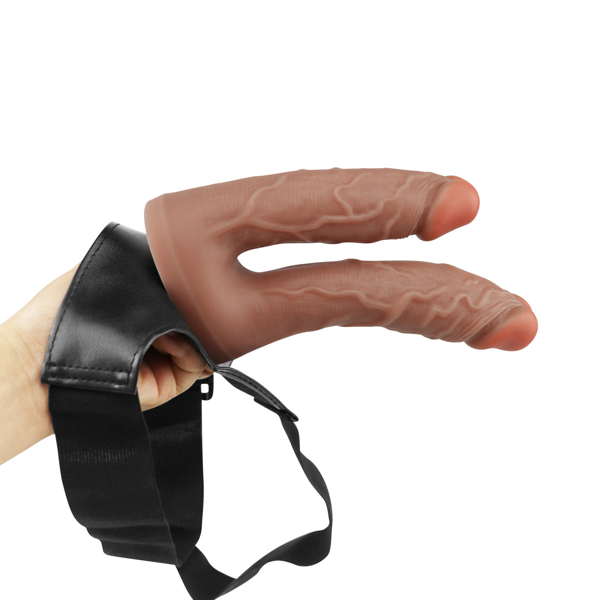 Gode Ceinture Double Pénétration Réaliste Marron