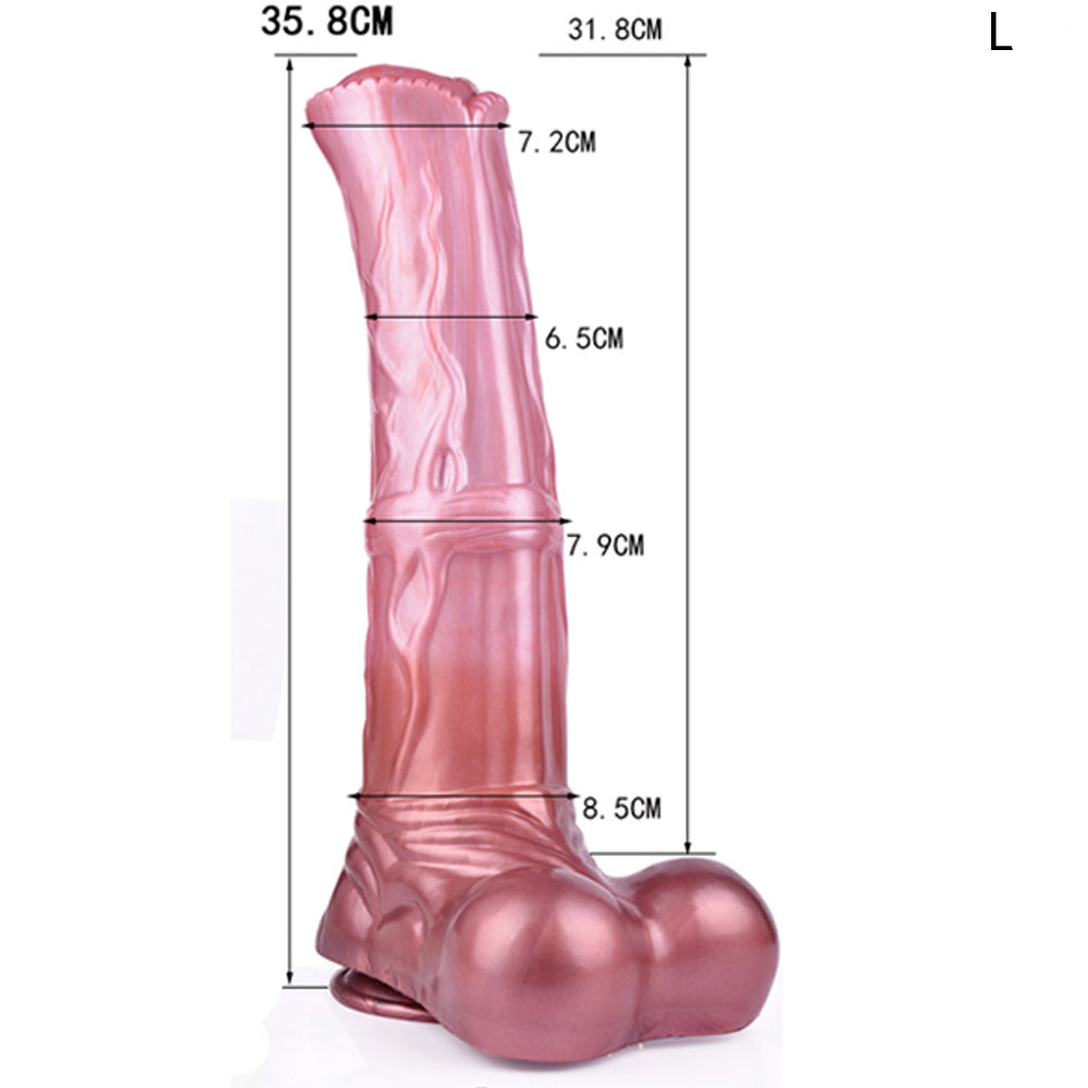 Gode XXL Cheval Fantasy Ejaculateur Rouge 25 cm