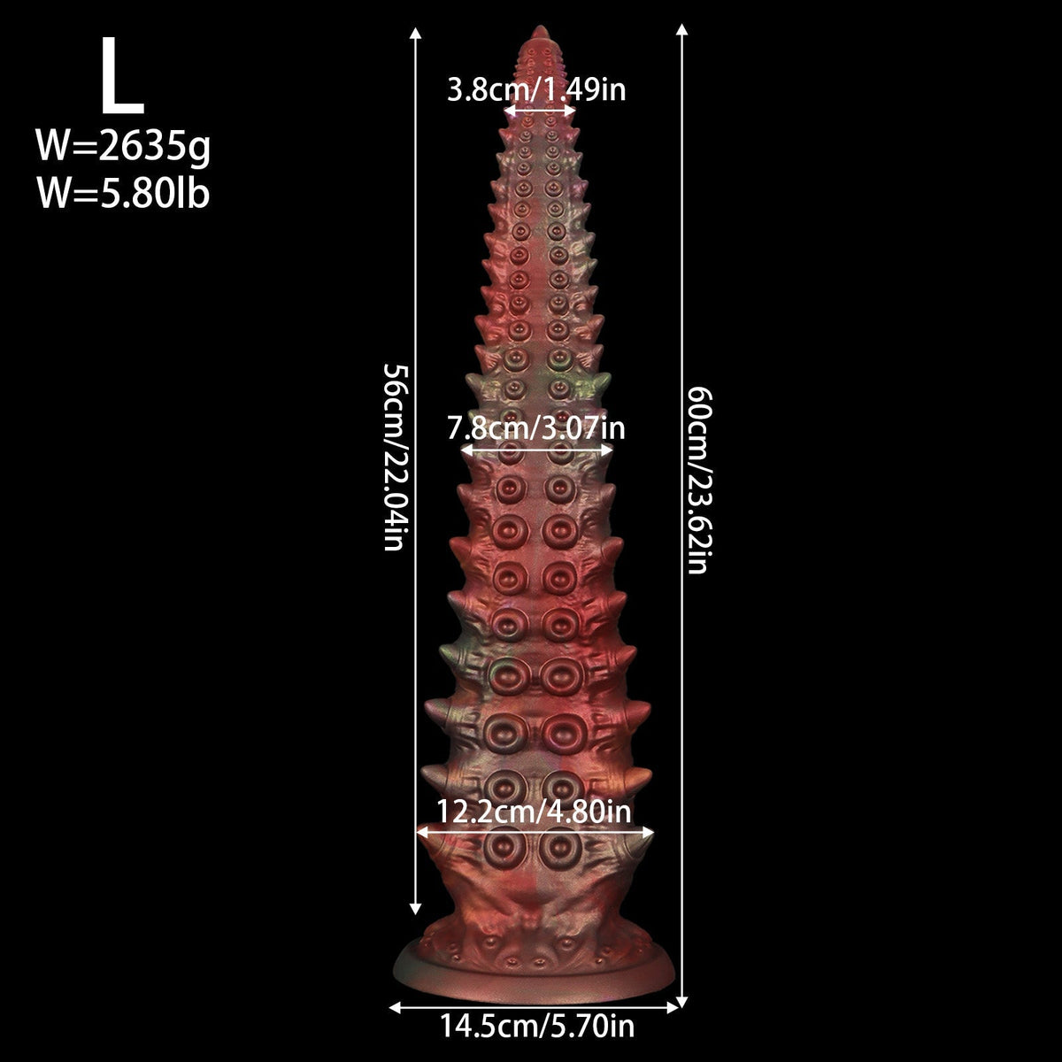 60 cm Géant Pointes Monster Gode Tentacule XXL