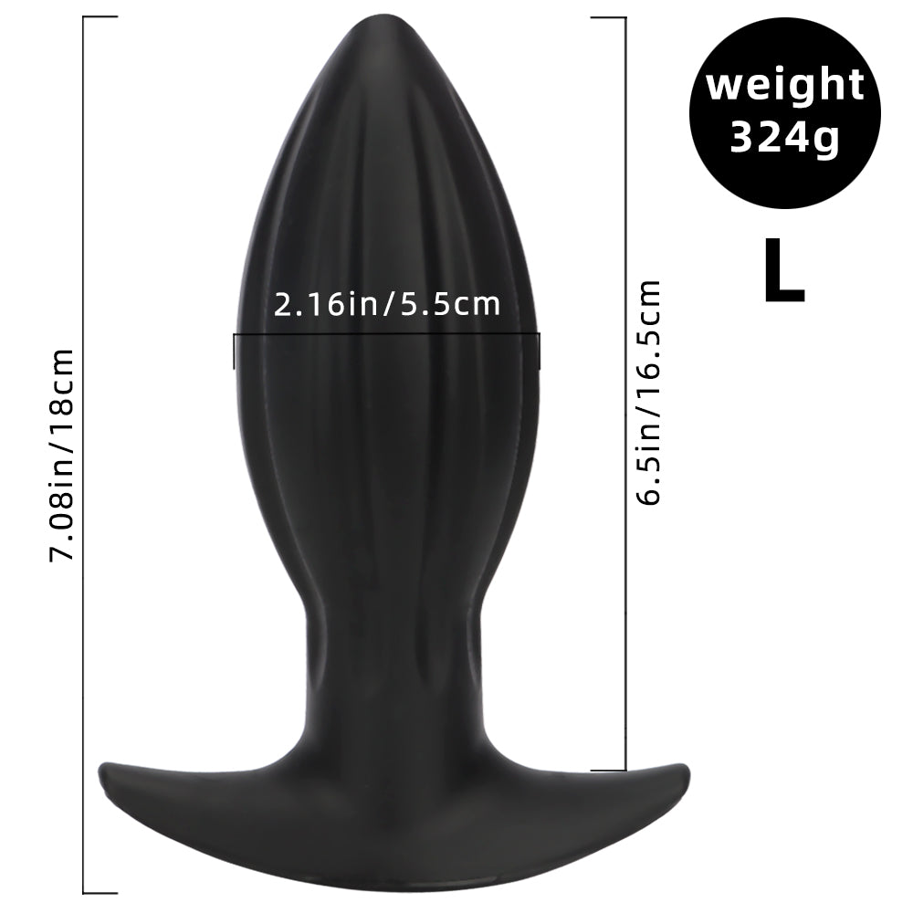 Gros Plug Anal Kit Nervuré En Silicone