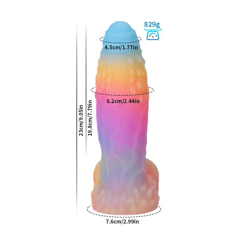 Gros Gode Monstre Lumineux Arc-En-Ciel