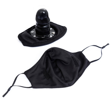Masque Facial BDSM Discret 6 CM Avec Bâillon Gode