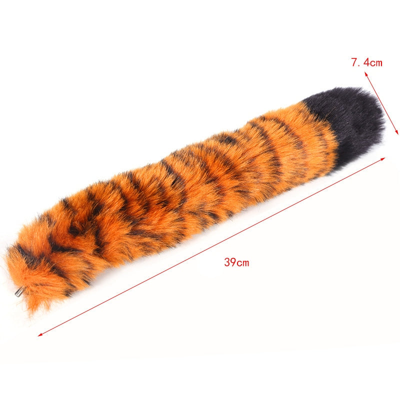 Plug Queue de Leopard avec Longues Perles Anales