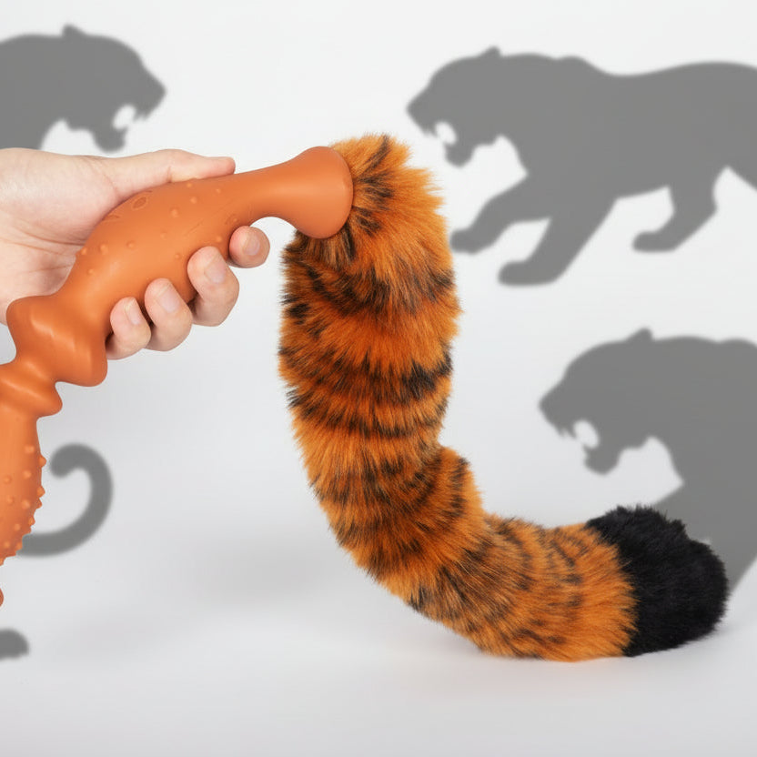 Plug Queue de Leopard avec Longues Perles Anales
