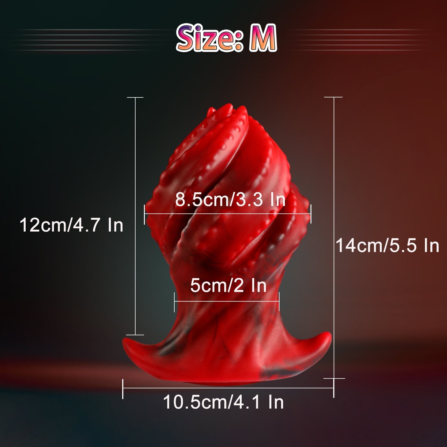 16 Cm Gros Plug Anal En Silicone Rouge Fileté