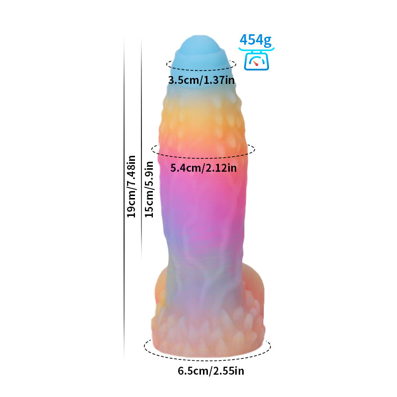 Gros Gode Monstre Lumineux Arc-En-Ciel