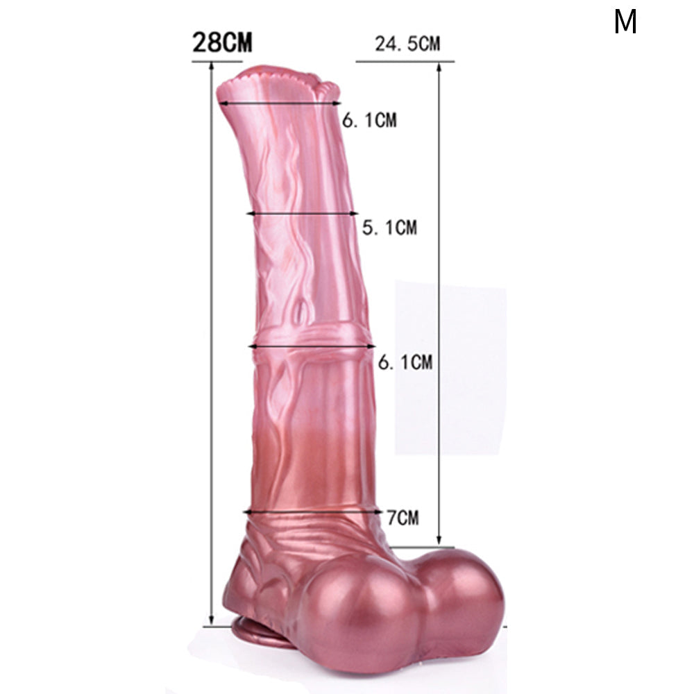 Gode XXL Cheval Fantasy Ejaculateur Rouge 25 cm