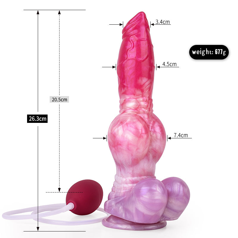 Gode Fantasy éjaculateur En Silicone 25 cm Avec Nœud