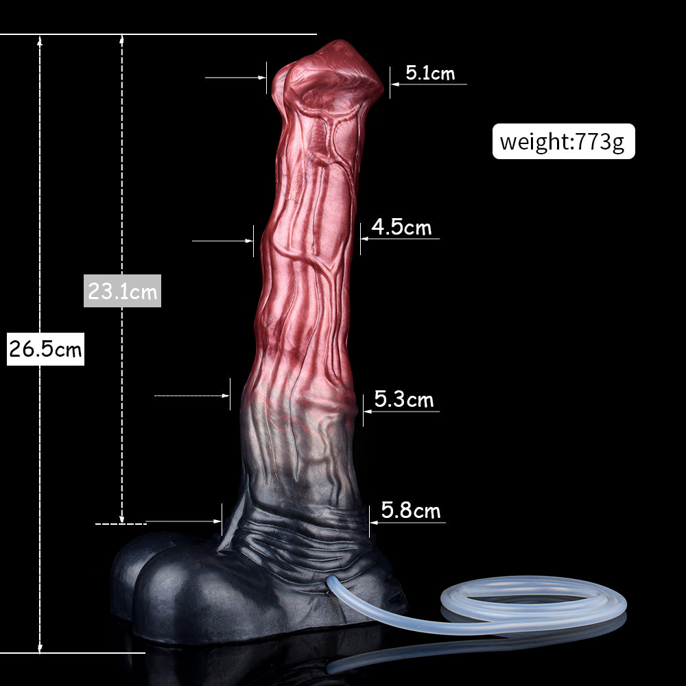 26,5 CM Fantasy Texturé Gode Cheval Éjaculateur