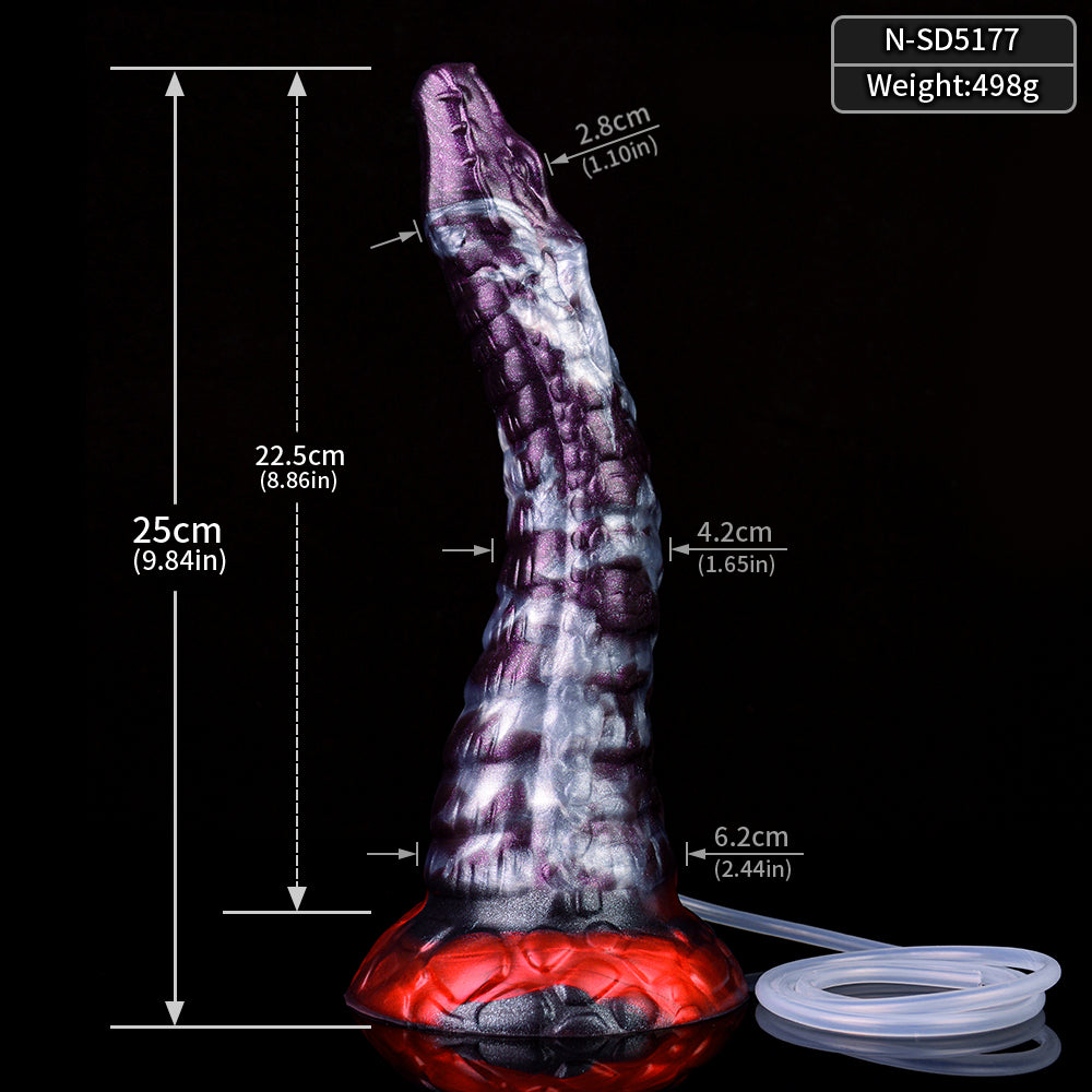 Gode Dragon Éjaculateur Fantasy Courbé 25 cm