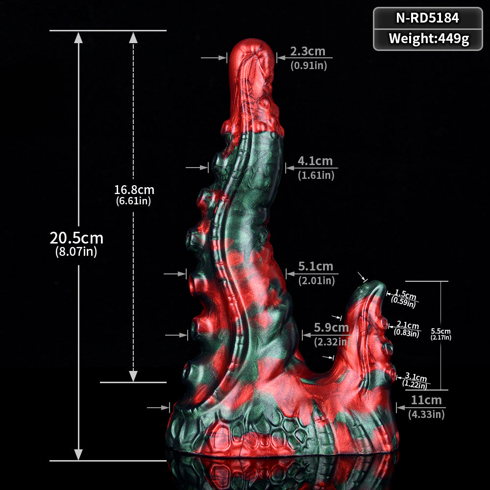 20,5 cm Courbé Monstre Silicone Gode Tentacule