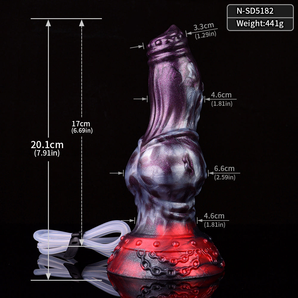 20.1 CM  Chien Noué Silicone Gode Ejaculateur