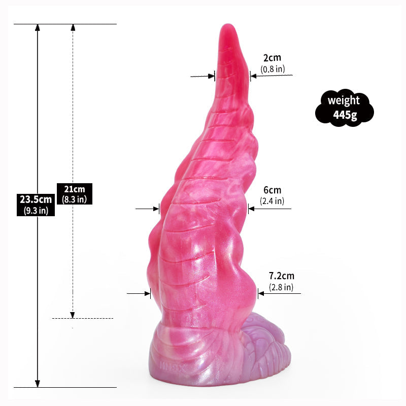 23,5 Cm Rose Gode Tentacule Monstre Courbé