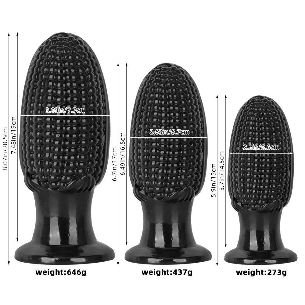 Noir PVC Maïs kit plug anal