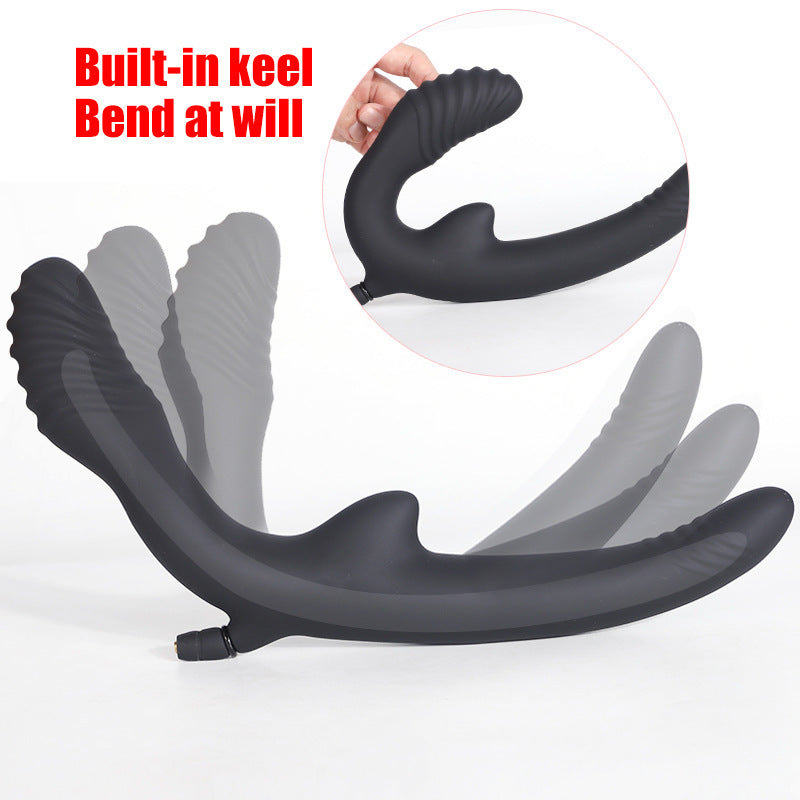 Gode Double Pénétration avec Plug Anal Gonflable