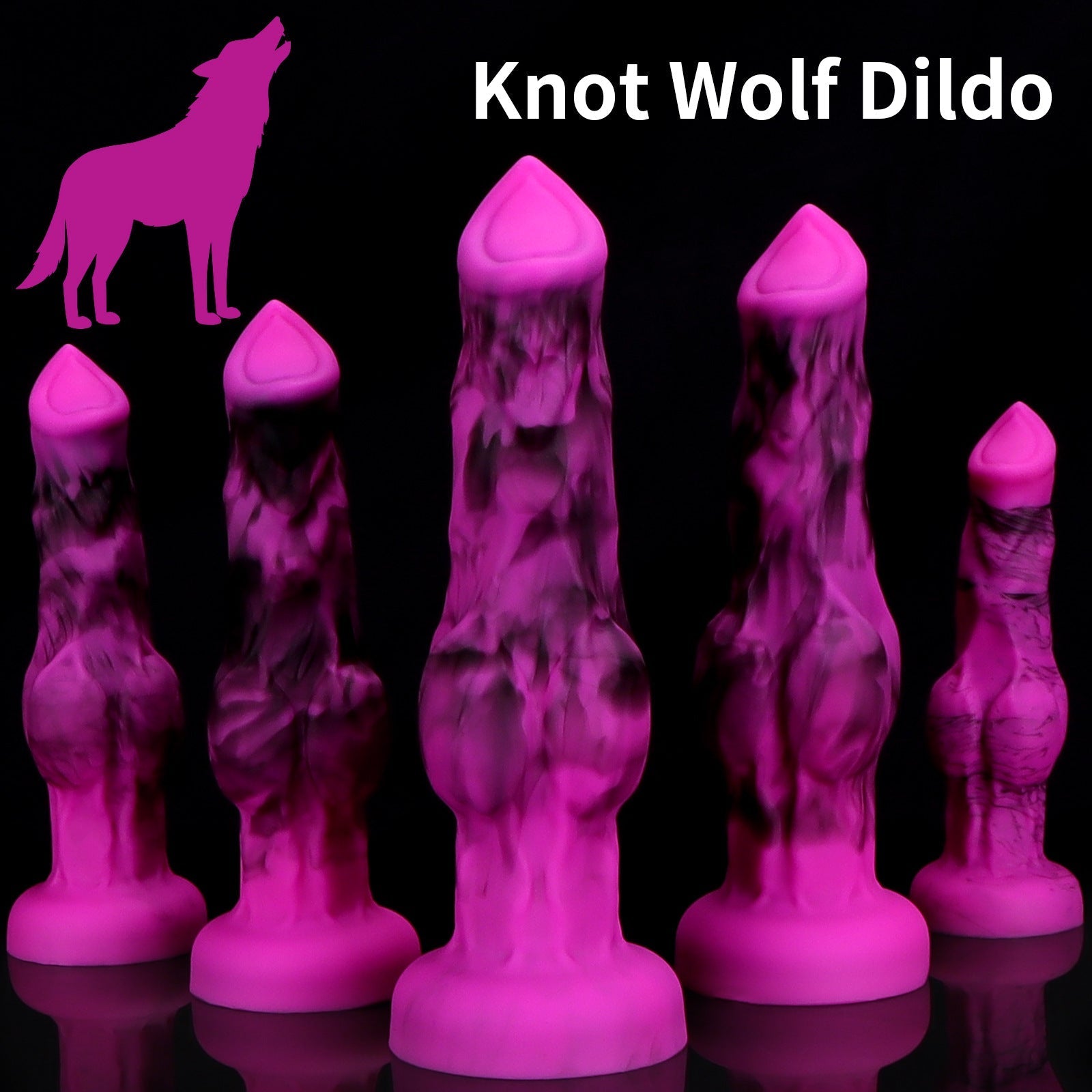 Gode Animal Souple Loup Nœud XXL 25,5 cm