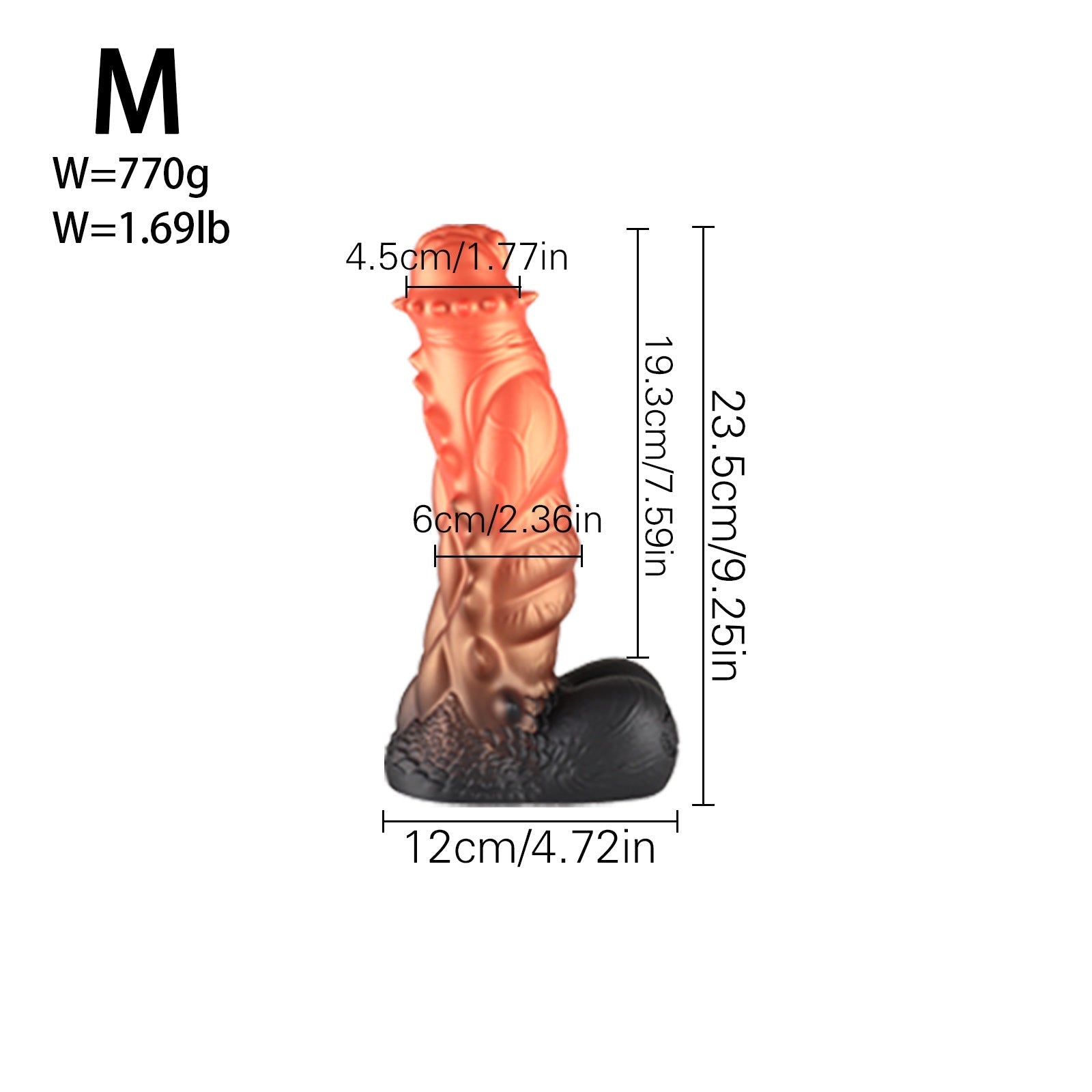 Gode Fantasy Monstre à Picots en Silicone Souple