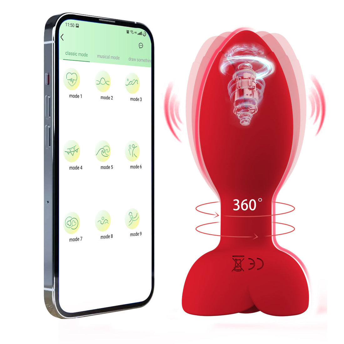 Télécommandé APP Rose Plug Anal Vibrant