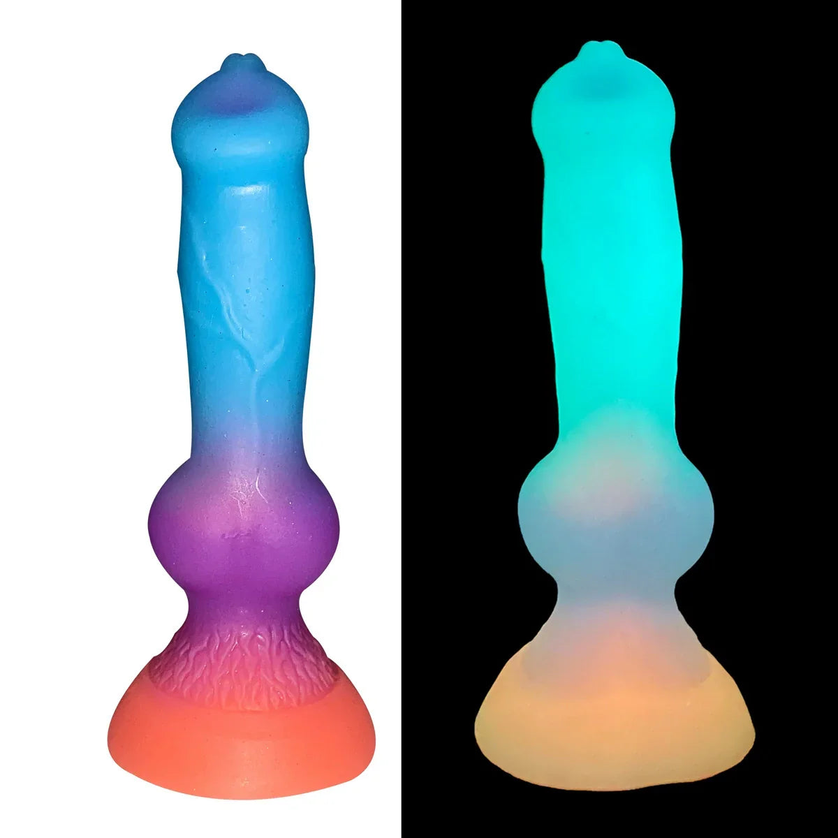Gode Lumineux Chien à Nœud en Silicone19 cm