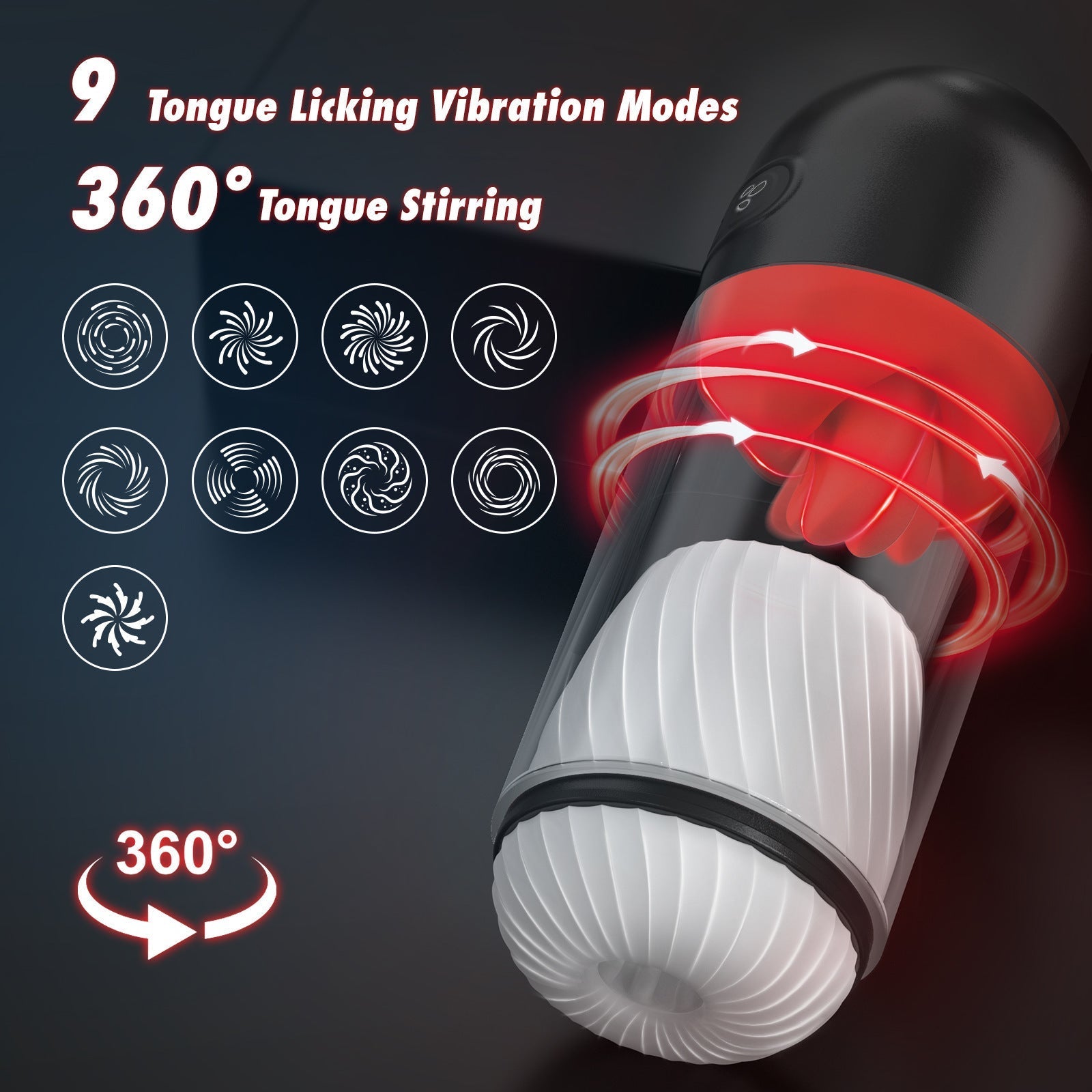 Masturbateur Homme Transparent Connecté avec Langue Lécheuse
