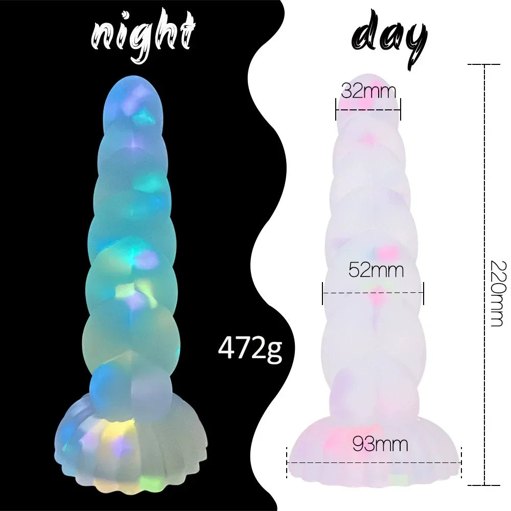 Gode Lumineux Licorne Conique avec Confettis
