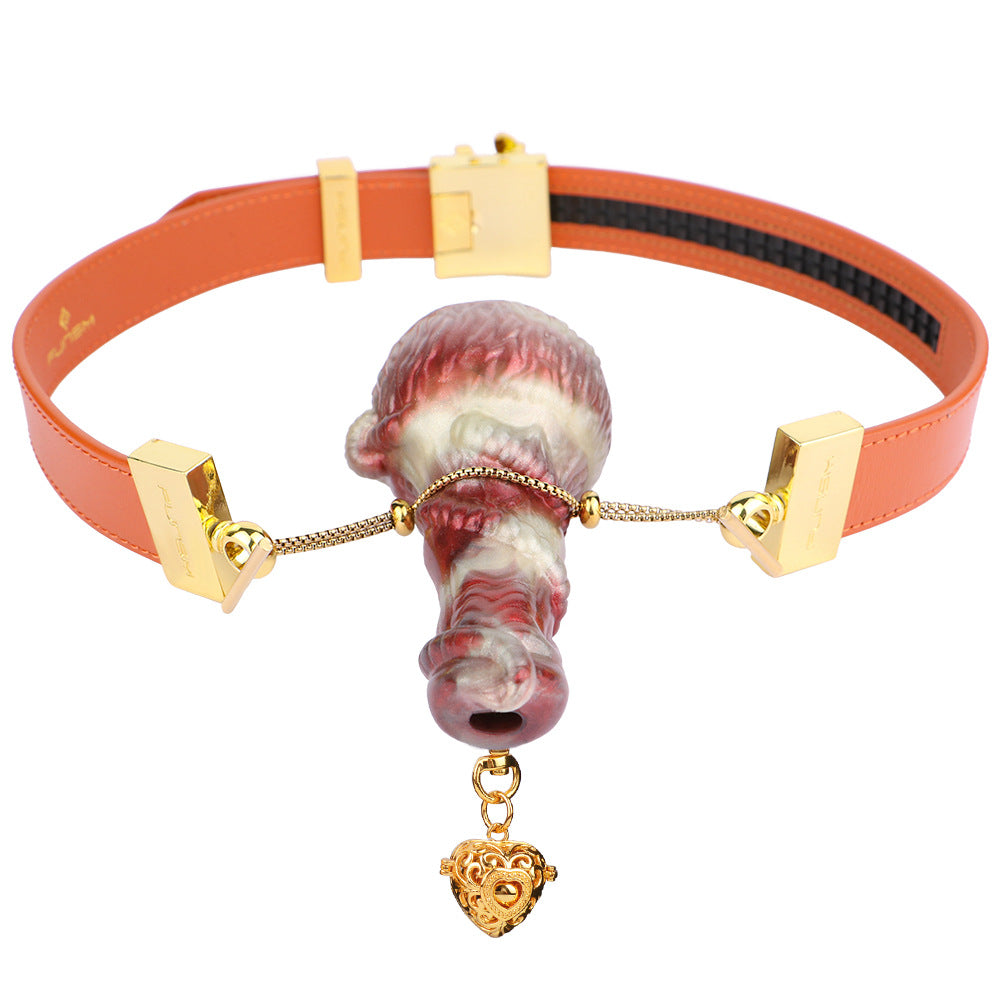 Rouge Attaches Cheval BDSM bâillon Gode