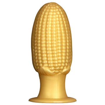 20,5 Cm Gros Plug Anal Maïs En Silicone Doré