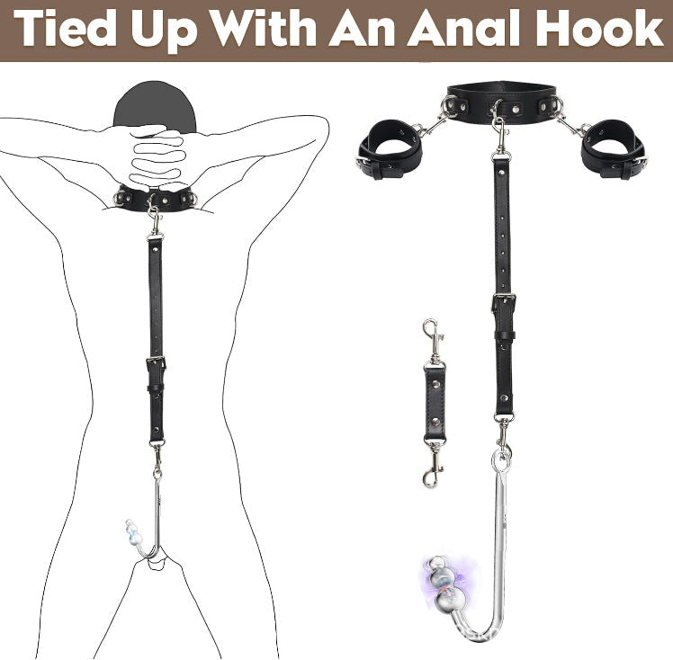 Crochet Anal Vibrant BDSM en Métal avec Boules