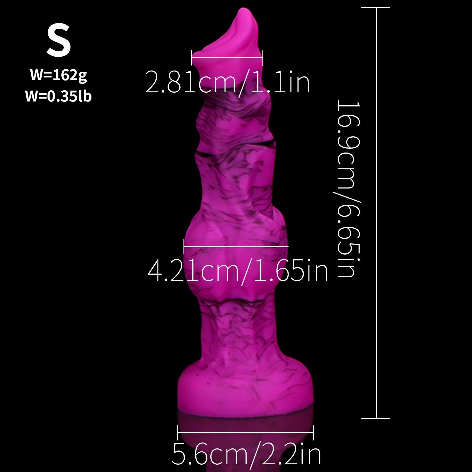 Gode Animal Souple Loup Nœud XXL 25,5 cm